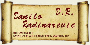 Danilo Radinarević vizit kartica